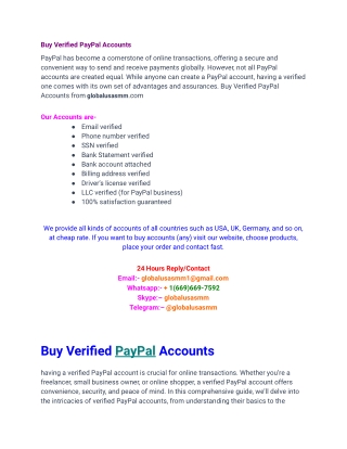 Buy Verified PayPal Accounts - Personal & Business Accounts