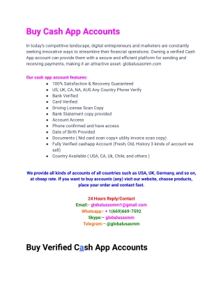 Buy Verified Cash App Accounts -BTC ENABLED CASH APP