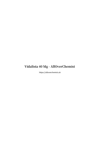 Vidalista 40 Mg - AllOverChemist
