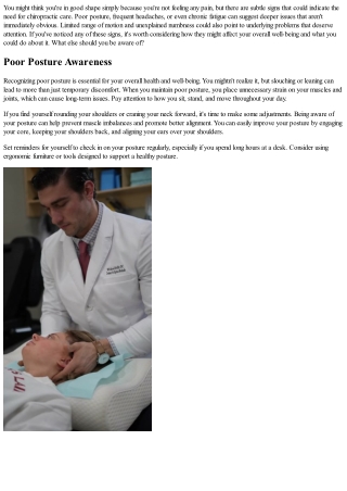 7 Signs You May Need a Chiropractor, Even If You Don't Feel Pain