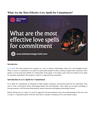 What Are the Most Effective Love Spells for Commitment