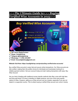___The Ultimate Guide to___ Buying Verified Wise Accounts in 2025___