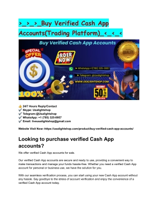______Buy Verified Cash App Accounts(Trading Platform)______