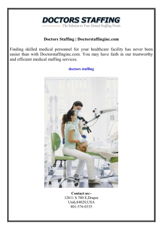 Doctors Staffing  Doctorstaffinginc.com