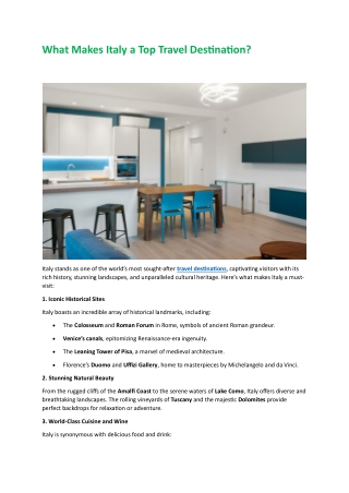 What Makes Italy a Top Travel Destination