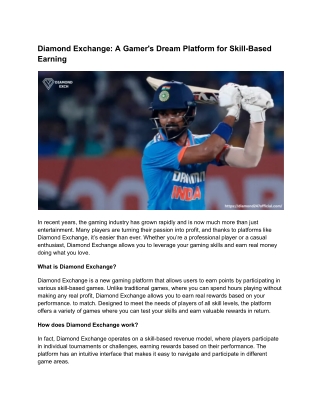 Diamond Exchange_ A Gamer's Dream Platform for Skill-Based Earning