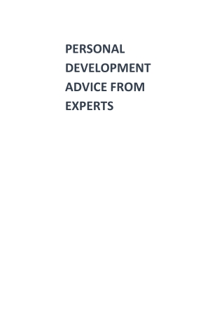 Personal Development Recommendations