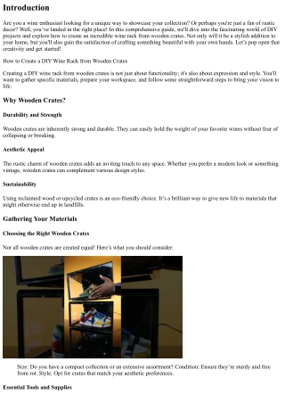 “How to Create a DIY Wine Rack from Wooden Crates”