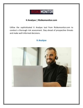 It Analyse Risikomonitor