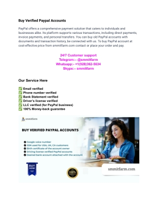 Buy Verified Paypal Accounts