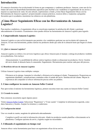 ¿Cómo Hacer Seguimiento Eficaz con las Herramientas de Amazon Logistics?