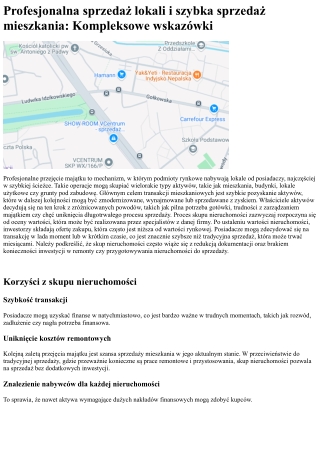 Szybka sprzedaż nieruchomości: Profesjonalna sprzedaż lokali i szybka sprzedaż m