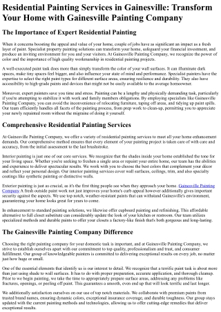 Gainesville Painting Company