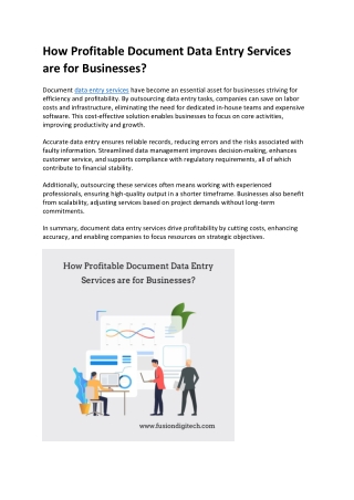 How Profitable Document Data Entry Services are for Businesses