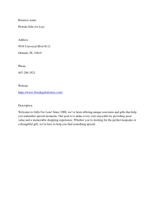 Florida Gifts for Less