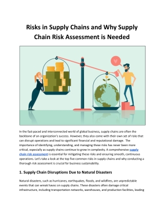 Risks in Supply Chains and Why Supply Chain Risk Assessment is Needed