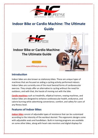 Indoor Bike or Cardio Machine: The Ultimate Guide