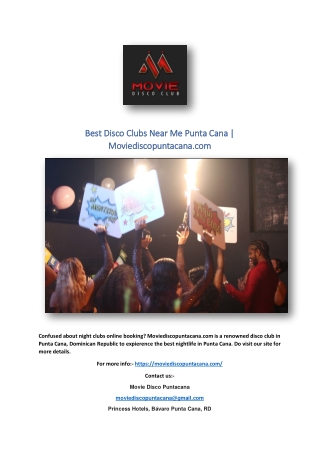Best Disco Clubs Near Me Punta Cana | Moviediscopuntacana.com