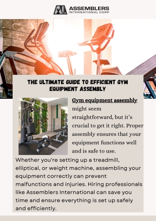 Expert Gym Equipment Assembly Services for Your Fitness Space
