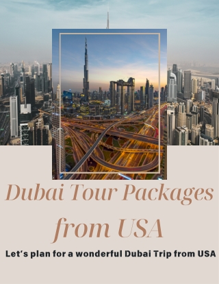 Dubai Tour Packages from USA