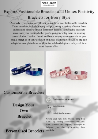 Explore Fashionable Bracelets and Unisex Positivity Bracelets for Every Style