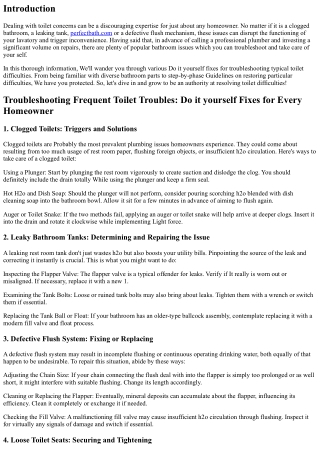 Troubleshooting Popular Bathroom Issues: Do it yourself Fixes For each and every