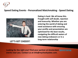 Speed Dating Events - Personalized Matchmaking - Speed Dating