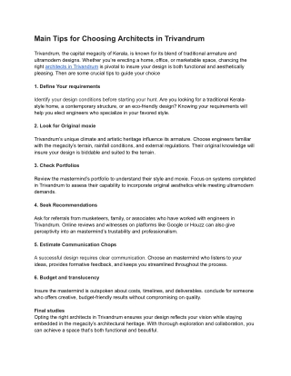 Architects in Trivandrum