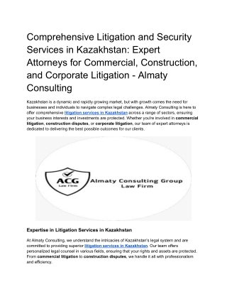 Comprehensive Litigation and Security Services in Kazakhstan_ Expert Attorneys for Commercial, Construction, and Corpora