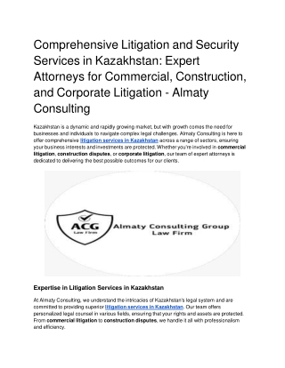 Comprehensive Litigation and Security Services in Kazakhstan_ Expert Attorneys for Commercial, Construction, and Corpora