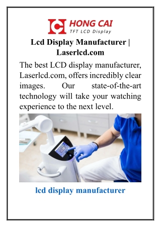 Lcd Display Manufacturer  Laserlcd