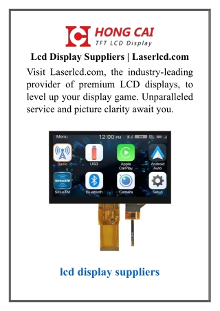 Lcd Display Suppliers  Laserlcd