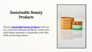 Sustainable Beauty Products