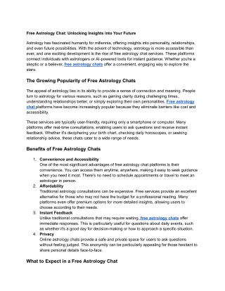 free astrology chat BLOG