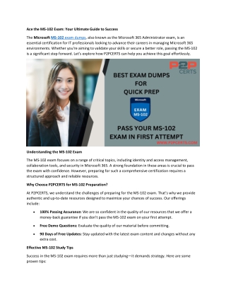 Crack Microsoft MS-102 with Confidence Using P2PCerts