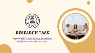 PHD Thesis Writing Services In Mohali