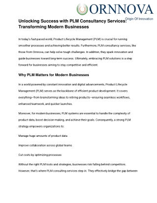 Expert PLM Consultants | Product Lifecycle Management Solutions