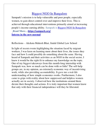 Biggest NGO In Bangalore