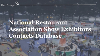 National Restaurant Association Show Exhibitors Contacts Database