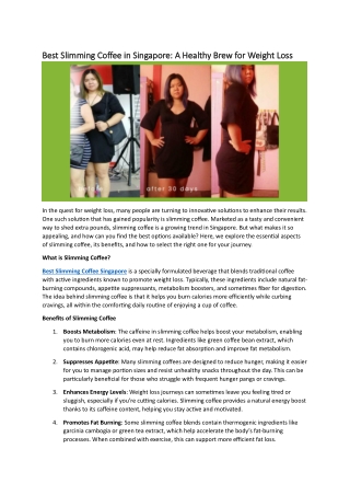 Best Slimming Coffee Singapore
