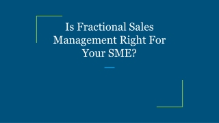 Is Fractional Sales Management Right For Your SME?