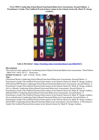 (Free Book) Conducting School-Based Functional Behavioral Assessments, Second Ed