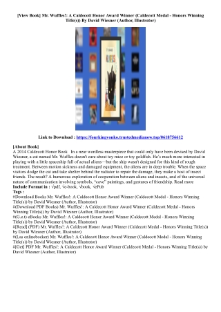 [Ebook Download] Mr. Wuffles!: A Caldecott Honor Award Winner (Caldecott Medal -