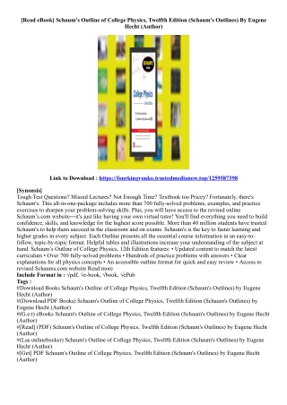 (Free Book) Schaum's Outline of College Physics, Twelfth Edition (Schaum's Outli