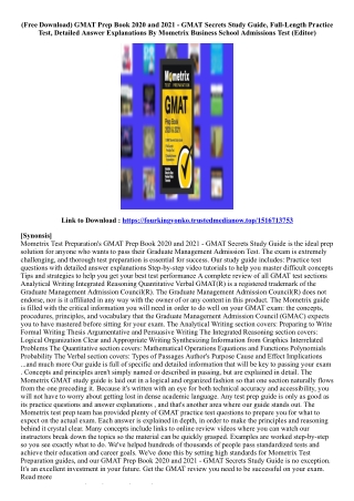 [Kindle Book] GMAT Prep Book 2020 and 2021 - GMAT Secrets Study Guide, Full-Leng