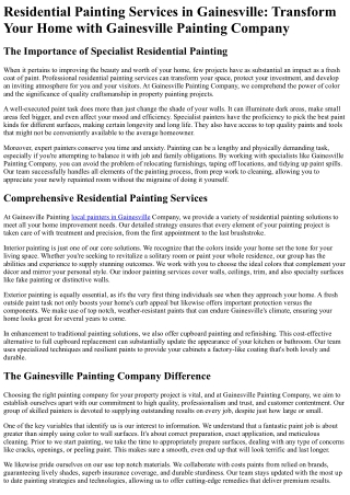 Gainesville Painting Company