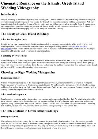 Cinematic Romance on the Islands Greek Island Wedding Videography