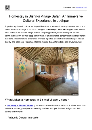 Homestay Bishnoi Village safari