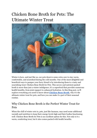 Chicken Bone Broth for Pets_ The Ultimate Winter Treat