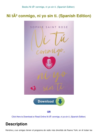 Books Ni tÃƒÂº conmigo  ni yo sin ti. (Spanish Edition)